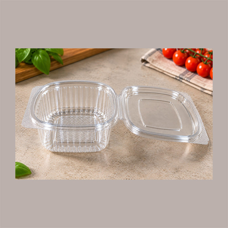 Vaschetta + Coperchio PET Rettangolare Trasparente 750cc 50 Pz [dbca047e]