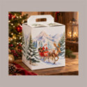 Scatola Porta Panettone Bottiglia Valigetta in Cartoncino grafica PAESAGGIO Natalizio 33x25H35 cm 10 pezzi [e8c53685]