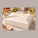 Scatola Porta Torta Bianco Damasco 31x42H7 cm in Cartoncino Alimentare con Maniglia 10 Pz [72b47d4f]