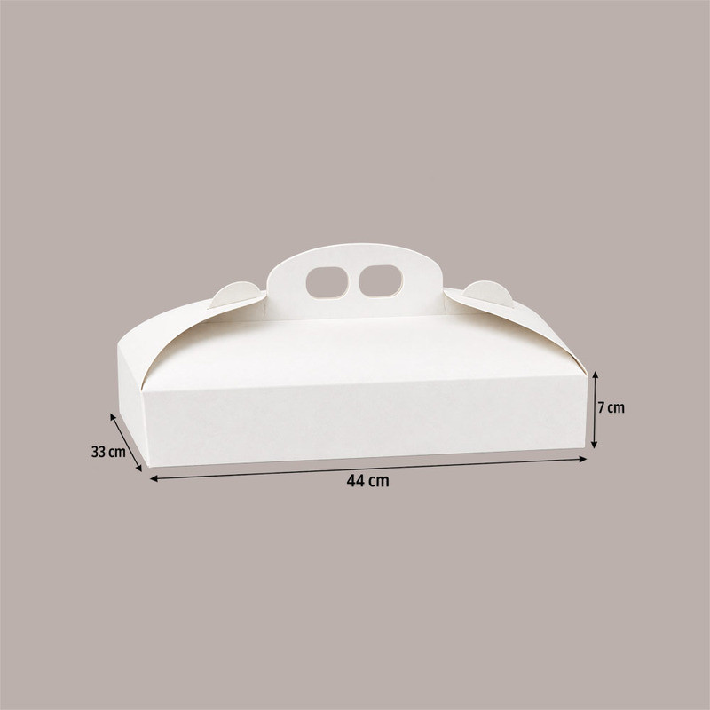 Scatola Porta Torta in cartoncino effetto FIBRA BIANCA 33x44H7 x 5 pz [31521573]