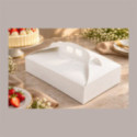Scatola Porta Torta in cartoncino effetto FIBRA BIANCA 33x44H7 x 5 pz [864fd477]