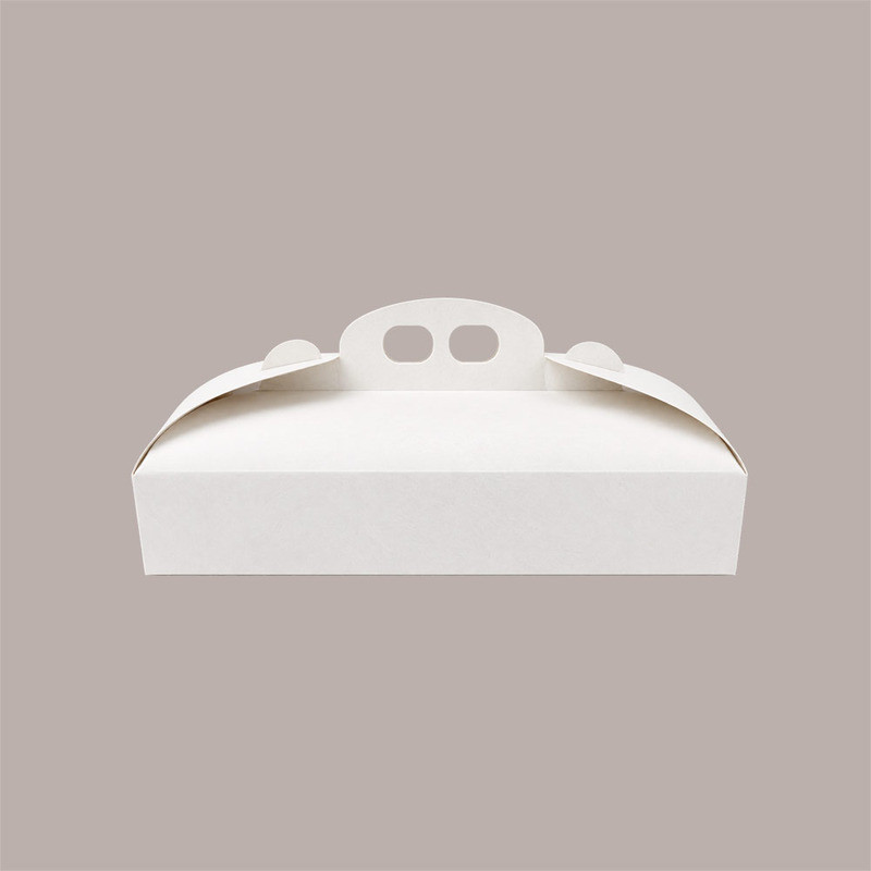 Scatola Porta Torta in cartoncino effetto FIBRA BIANCA 33x44H7 x 5 pz [831f9369]
