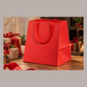 Shopper Rossa ELEGANCE con Manici Gros Grain Fondo Largo 260x260H350 mm 10 Pz [26fb6aba]