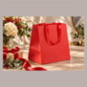 Shopper Rossa ELEGANCE con Manici Gros Grain Fondo Largo 260x260H350 mm 10 Pz [48c0e8b3]