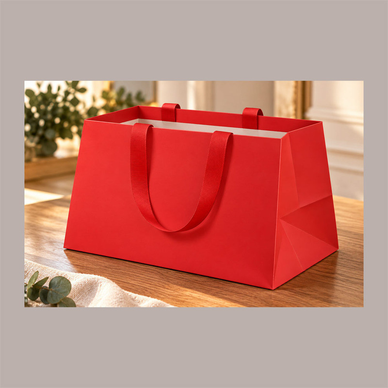 Shopper Rossa ELEGANCE con Manici Gros Grain 320+220H260 mm 10 Pz [33d28e45]