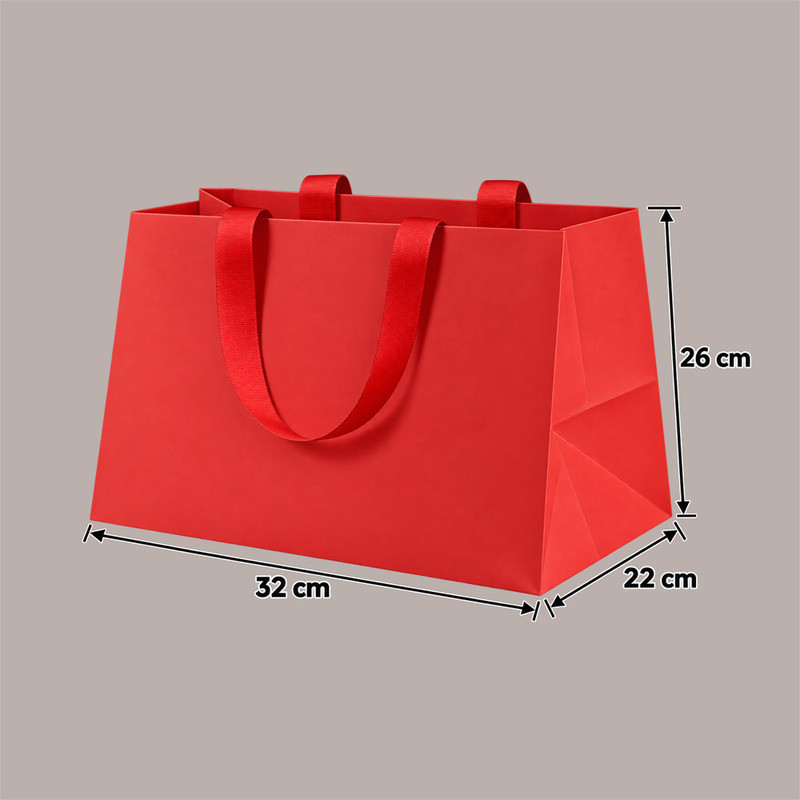 Shopper Rossa ELEGANCE con Manici Gros Grain 320+220H260 mm 10 Pz [52fee7bc]