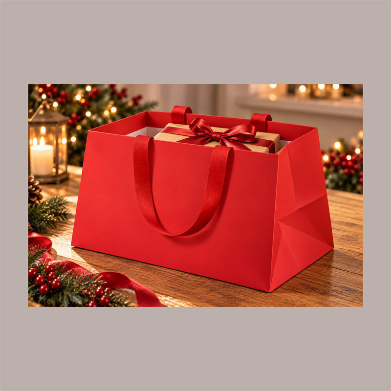 Shopper Rossa ELEGANCE con Manici Gros Grain 320+220H260 mm 10 Pz [e5e326b8]