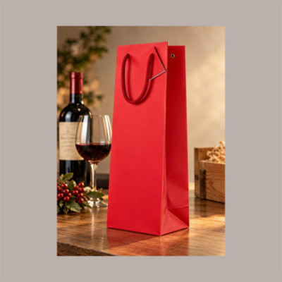 Shopper Porta Bottiglia ROSSA Linea Lusso con Manici 10x9H39 cm 20 pz [c0bf4256]