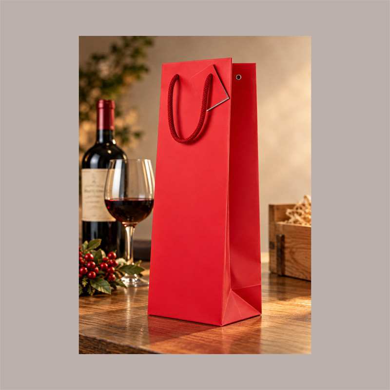 Shopper Porta Bottiglia ROSSA Linea Lusso con Manici 10x9H39 cm 20 pz [c0bf4256]