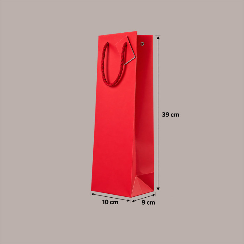 Shopper Porta Bottiglia ROSSA Linea Lusso con Manici 10x9H39 cm 20 pz [5aac976f]