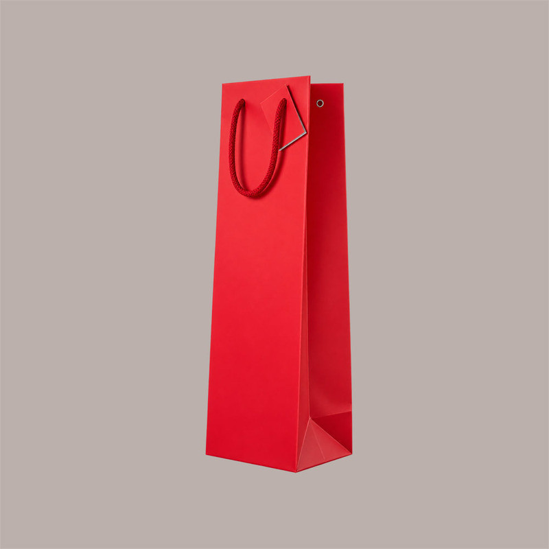 Shopper Porta Bottiglia ROSSA Linea Lusso con Manici 10x9H39 cm 20 pz [e8e11175]