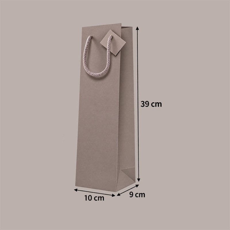 Shopper Porta Bottiglia TORTORA Linea Lusso con Manici 10x9H39 cm 20 pz [d359fe6d]