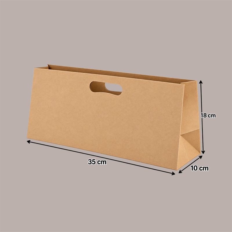 Shopper Lusso Porta Bottiglia Avana Natural Ed in Carta con Manici 35x10H18 cm 20 pz [54f5266c]