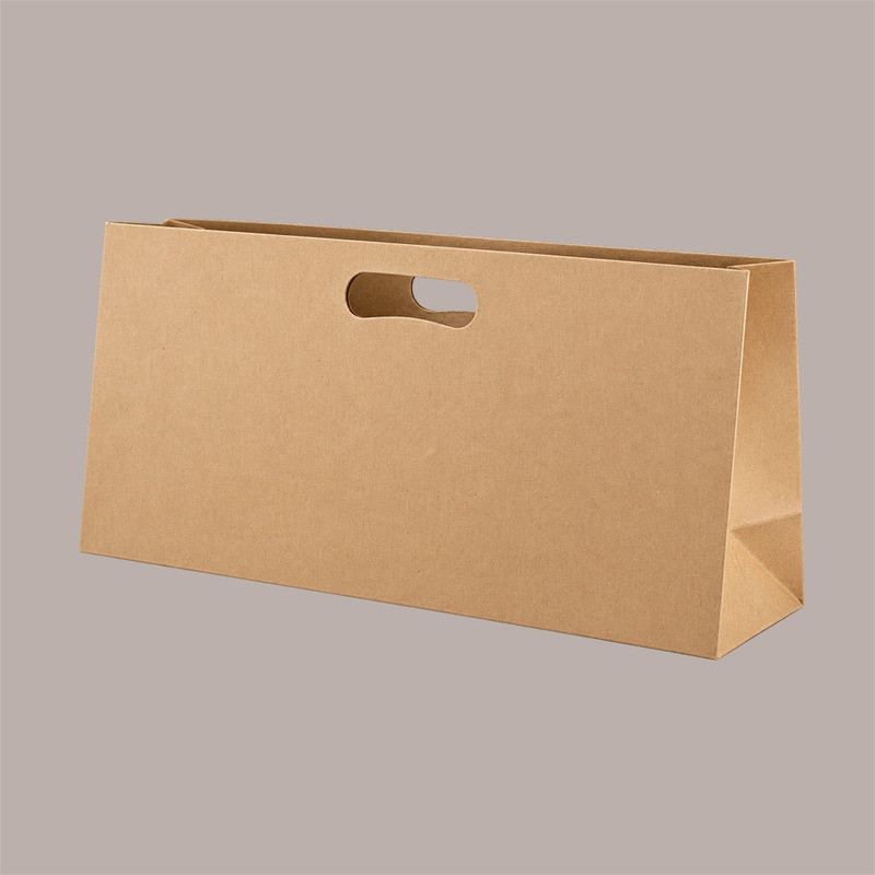 Shopper Lusso Porta Bottiglia Avana Natural Ed in Carta con Manici 35x10H18 cm 20 pz [e6b8a076]