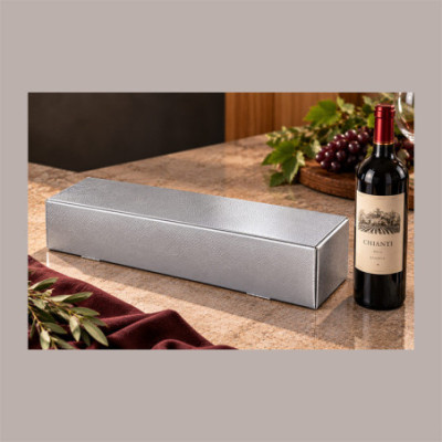 Scatola Porta 1 Bottiglia 750 ml Olio Vino Cantinetta Stesa in Carta Skin Argento 34x9H90 cm 10 Pz [a619bb79]