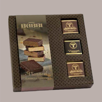 BABBI Collezione De Luxe, Assortimento Wafer Ricoperto al Cioccolato Fondente e Classico, Confezione Regalo 180g, 9 P [53ced641]