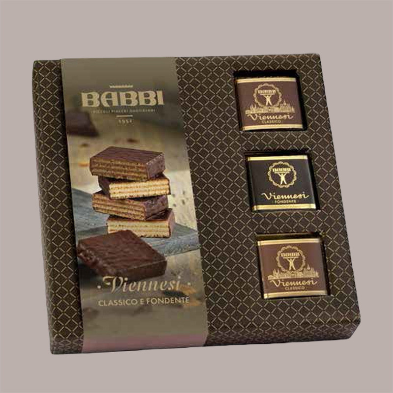 BABBI Collezione De Luxe, Assortimento Wafer Ricoperto al Cioccolato Fondente e Classico, Confezione Regalo 180g, 9 P [53ced641]
