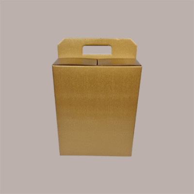 Scatola Regalo Natalizia Porta Panettone Bottiglia Valigetta SKIN ORO 305x225H350 10 pz [8ca3a399]