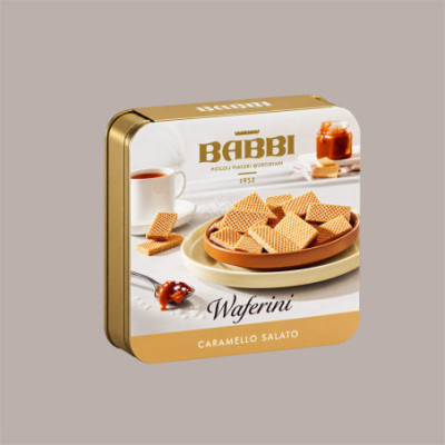 Waferini Oro Caramello Salato Ripieni in Elegante Latta Regalo 190 g [2304229a]