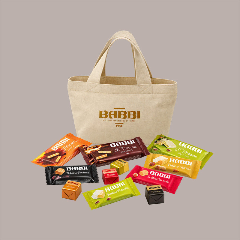 Shopper Bag Juta Confezione Regalo con Babbini CuBon e Waferone Assortiti 374 g [aaf14b98]