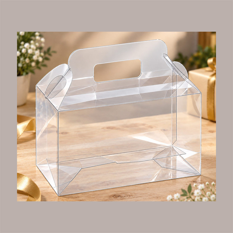 Valigetta Trasparente PET Porta 3 Vasetti 27x9H13 cm 10 Pz [59081a12]