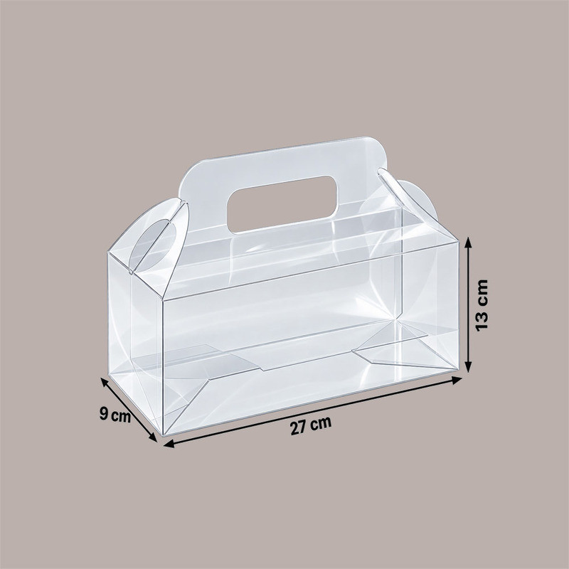 Valigetta Trasparente PET Porta 3 Vasetti 27x9H13 cm 10 Pz [802e591f]